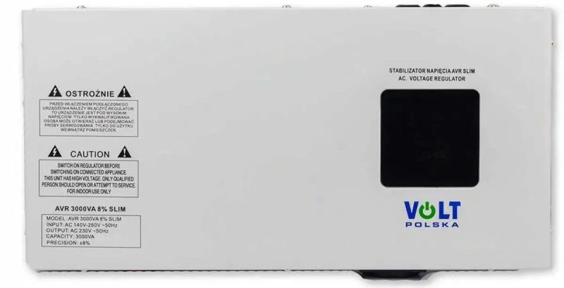 Стабілізатор напруги 3 квт підвісний Slim Volt Polska AVR 3000VA 8%, релейний стабілізатор напруги 3000 вт підвісний — фото 2