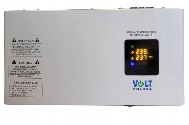 Стабілізатор напруги 3 квт підвісний Slim Volt Polska AVR 3000VA 8%, релейний стабілізатор напруги 3000 вт підвісний — фото 6