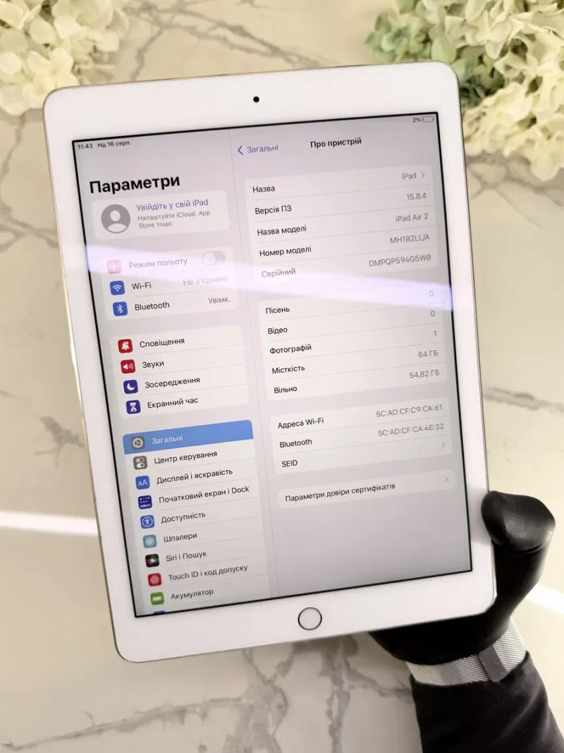 Стан Нового! iPad Air-2 64GB 92%АКБ Без ремонтів! (Магазин Гарантія) — фото 5