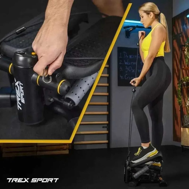 Степпер Trex Sport TX-070sp twiz 2в1 з еспандерами, степпер крокомір для схуднення, тренажер — фото 5