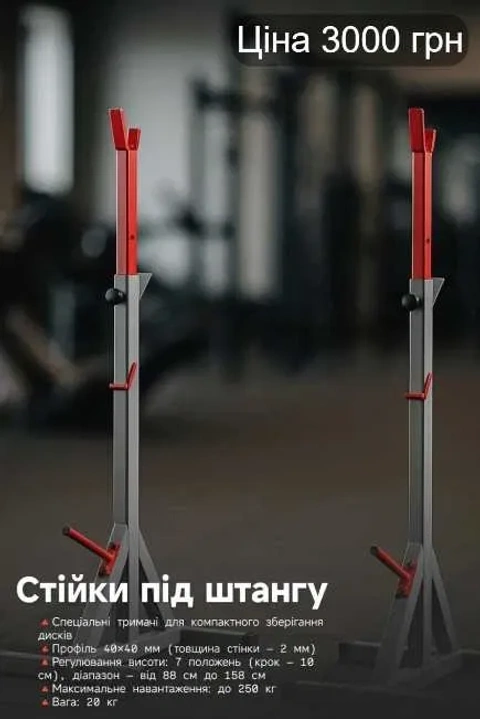 Стойки под штангу стійки для штанги жима приседаний Брусья RG-200