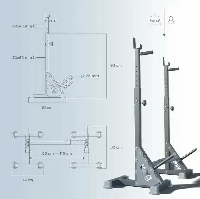 Стойки под штангу стійки для штанги жима приседаний Брусья RG-200 — фото 8