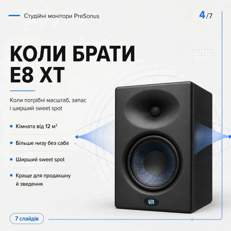 Студійні монітори Presonus Eris E5 / E8 XT /сабвуфер T10 — фото 5