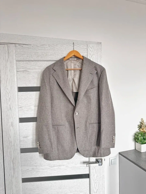 Suitsupply Half Canvass L 52/54 чоловічий піджак блейзер вовна коричневий бежевий