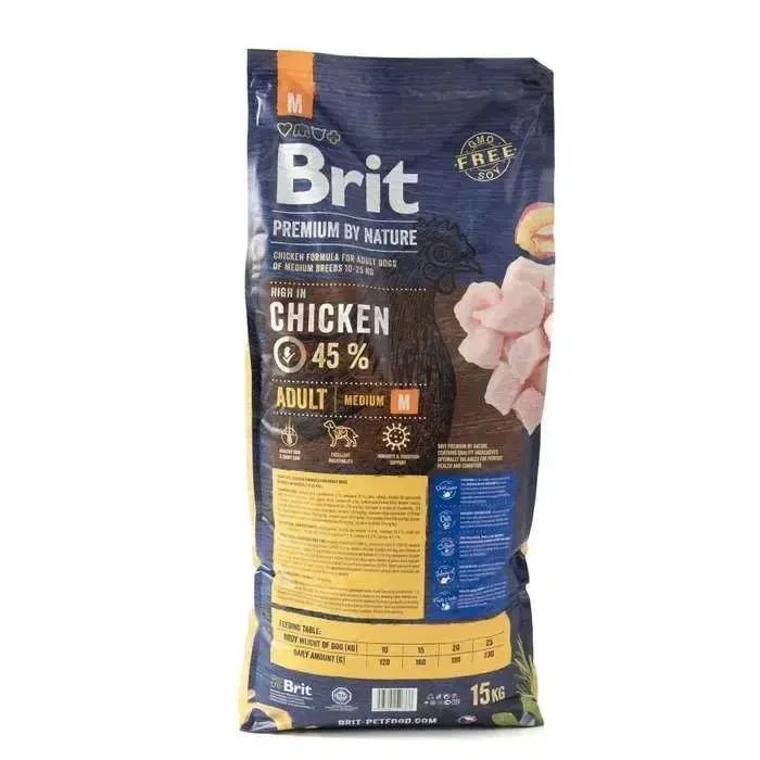 Сухой корм для собак Brit Premium Dog Adult M 15 кг - курица — фото 2