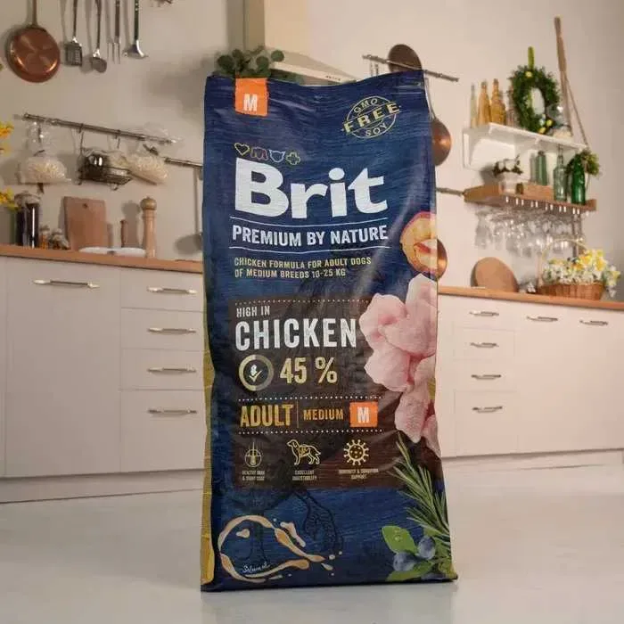 Сухой корм для собак Brit Premium Dog Adult M 15 кг - курица — фото 4