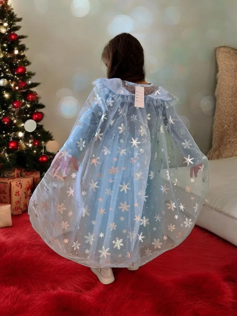 Сукня Ельзи Ельза плаття дитяче костюм Эльза Frozen голубе довге 3-9р. — фото 4