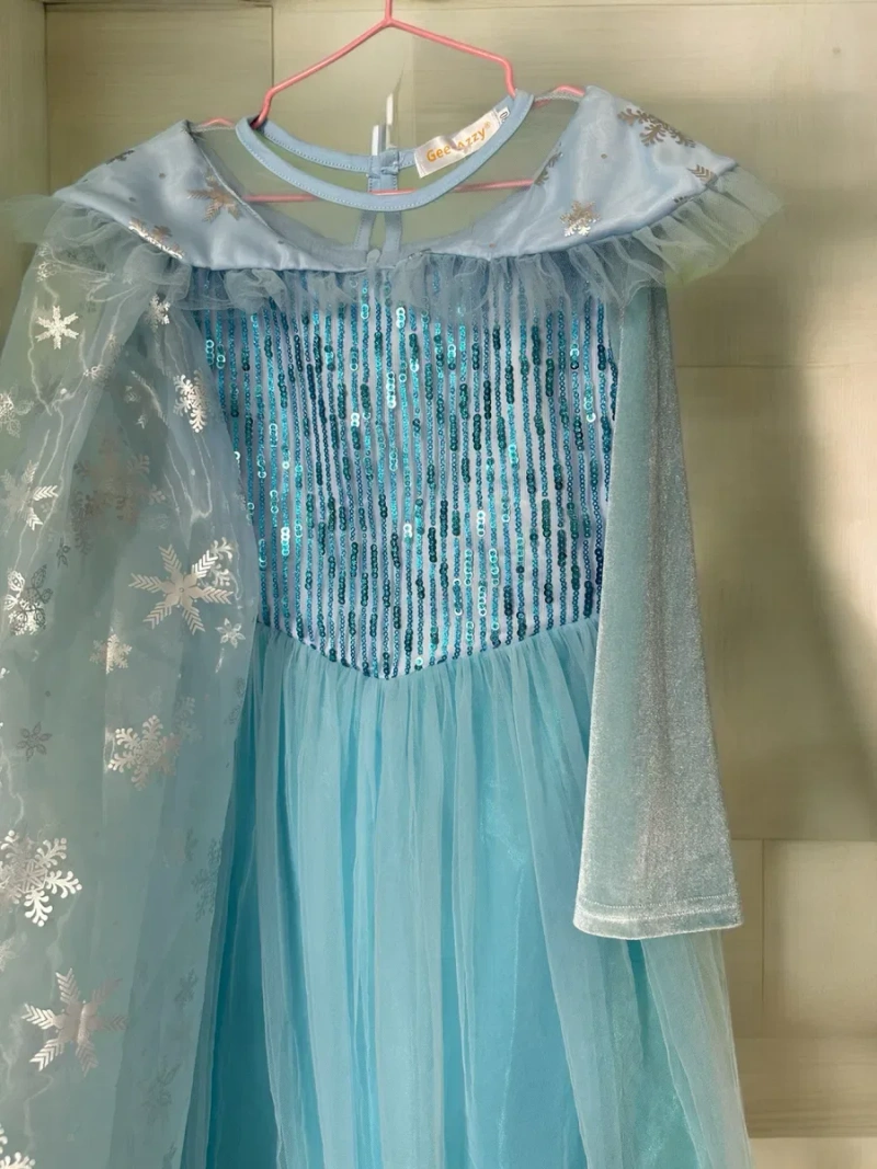 Сукня Ельзи Ельза плаття дитяче костюм Эльза Frozen голубе довге 3-9р. — фото 7