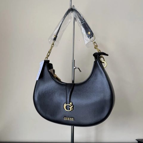 Сумка багет Guess Гесс Чорна, Монограмна