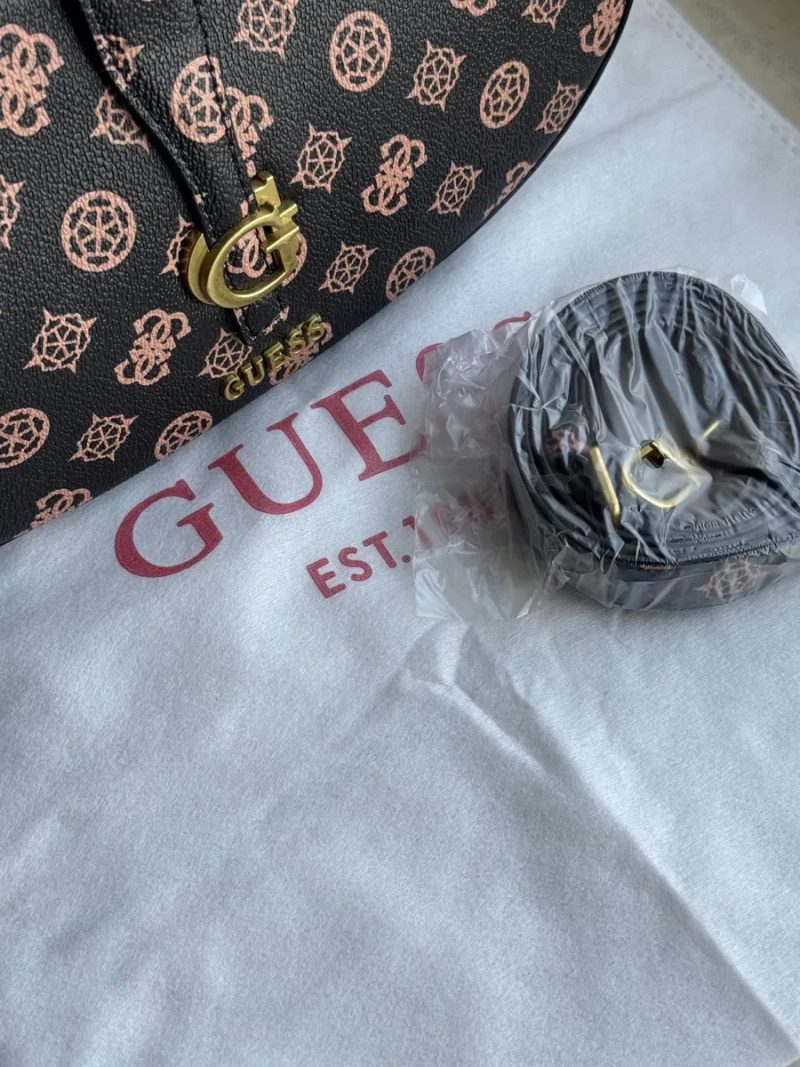 Сумка багет Guess Гесс Чорна, Монограмна — фото 8