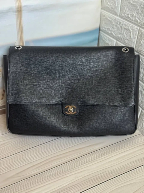Сумка chanel maxi flap шкіряна чорна