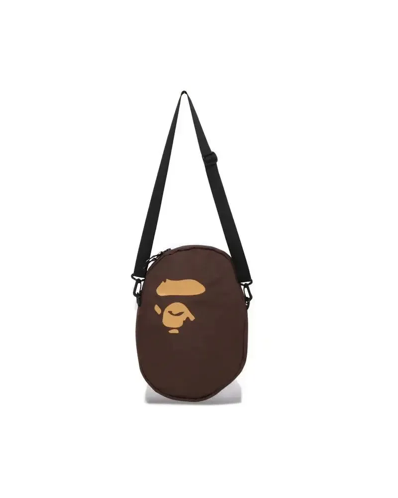Сумка через плече Bape Ape Head Shoulder Bag у коричневому кольорі. — фото 2