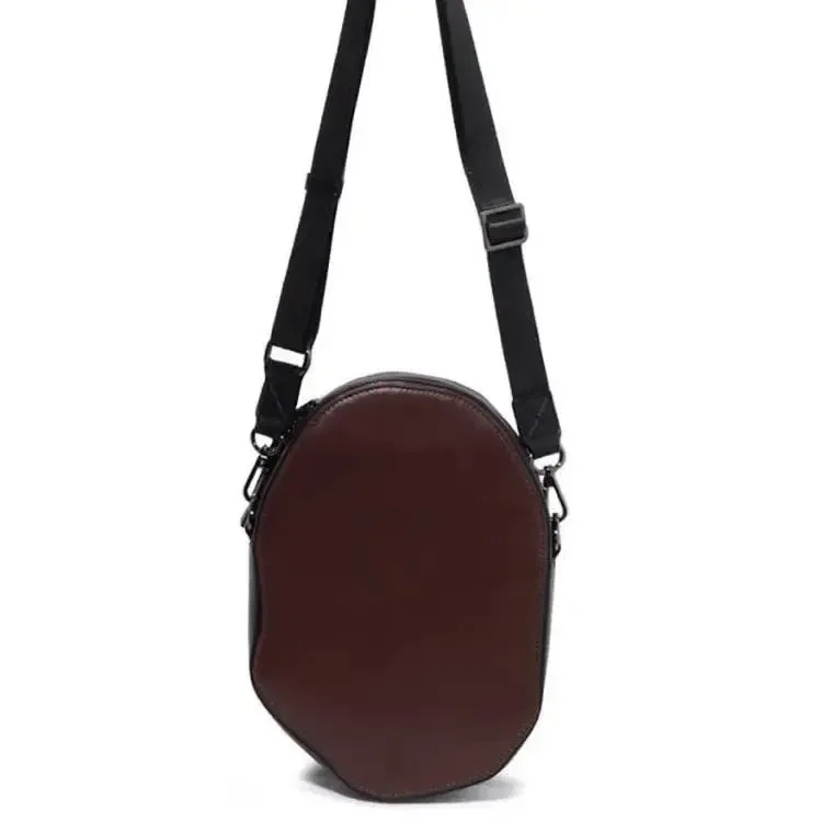 Сумка через плече Bape Ape Head Shoulder Bag у коричневому кольорі. — фото 4