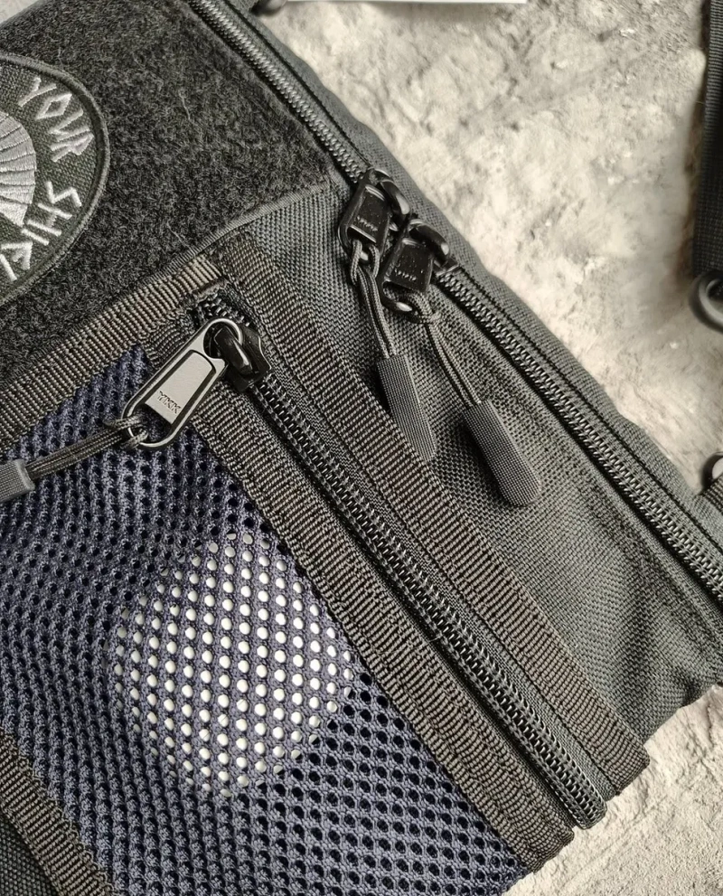 Сумка через плече cordura з велкро для патчів сіткою крос-боді унісекс пласка c панелью полем липучкой кроссбоди на плечо mesh плоская городская edc — фото 2