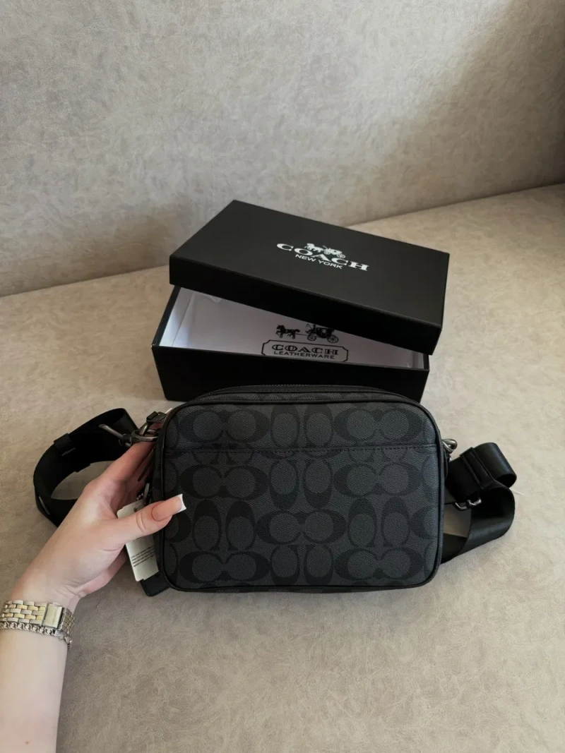 Сумка Coach коуч коач месенжер шкіряний через плече бананка — фото 5
