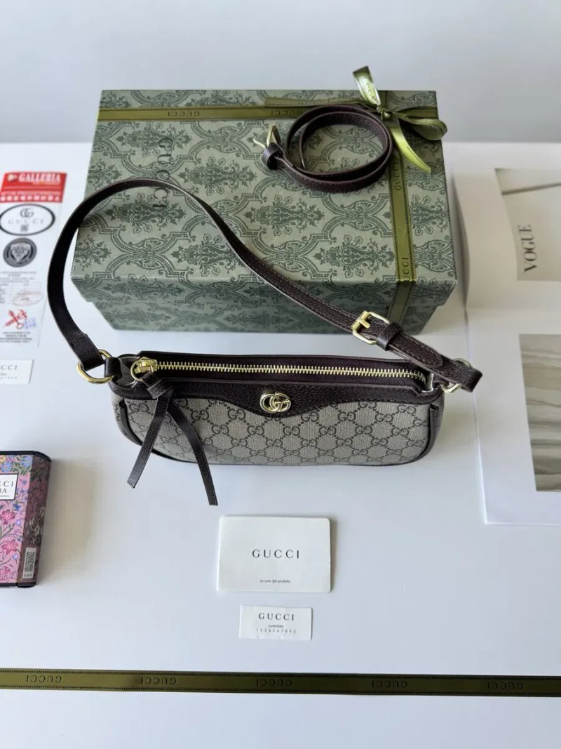 Сумка Gucci Ophidia, жіноча сумка гучі, женская сумка багет, кожаная — фото 3
