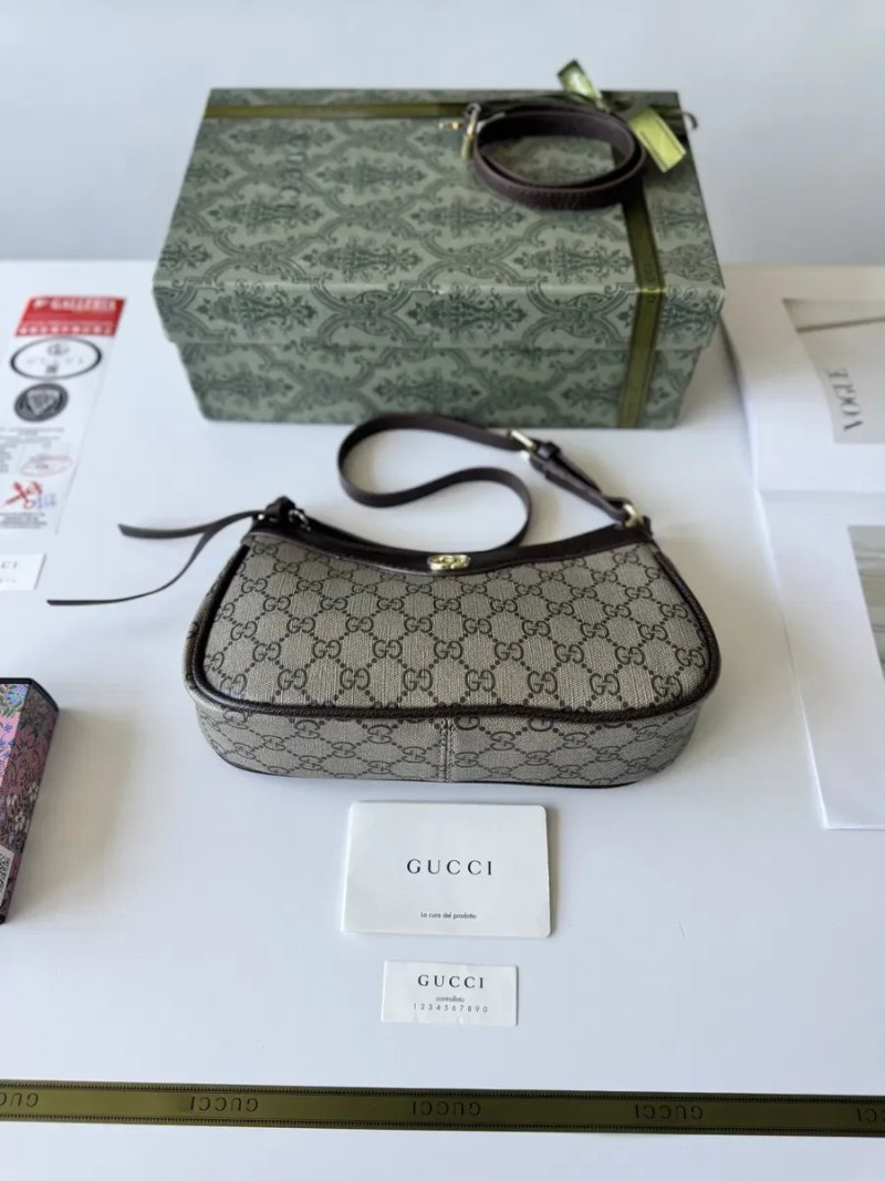 Сумка Gucci Ophidia, жіноча сумка гучі, женская сумка багет, кожаная — фото 5