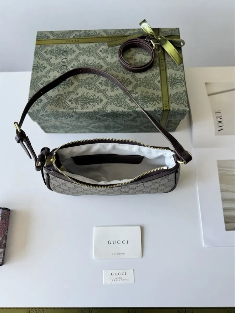 Сумка Gucci Ophidia, жіноча сумка гучі, женская сумка багет, кожаная — фото 7