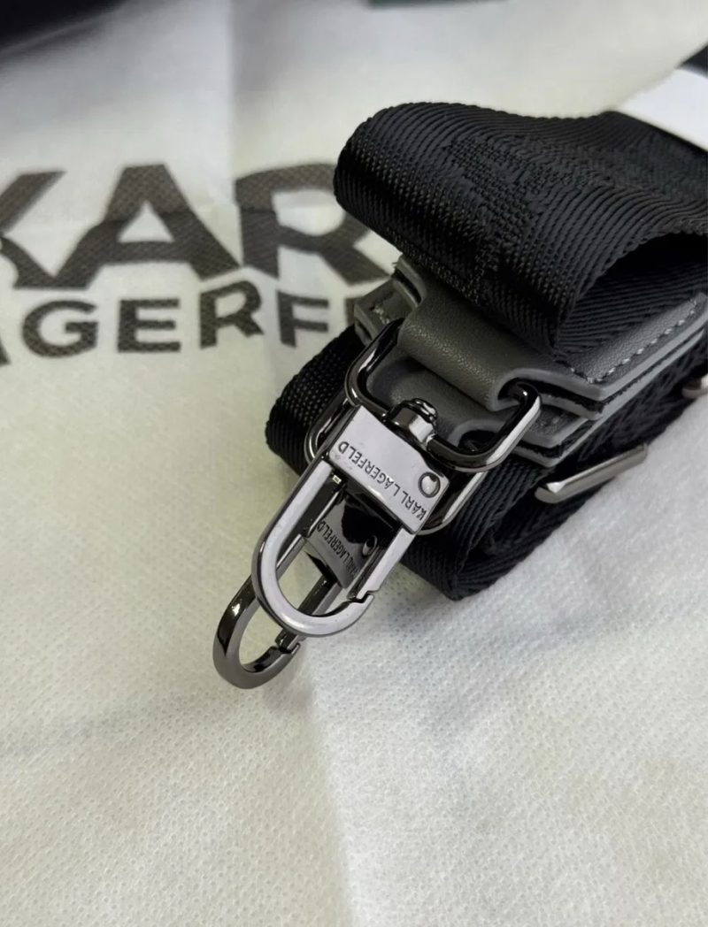 Сумка Karl Lagerfeld monogram із застібкою чоловіча через плече, чорний месенджер Карл Леджерфілд — фото 2