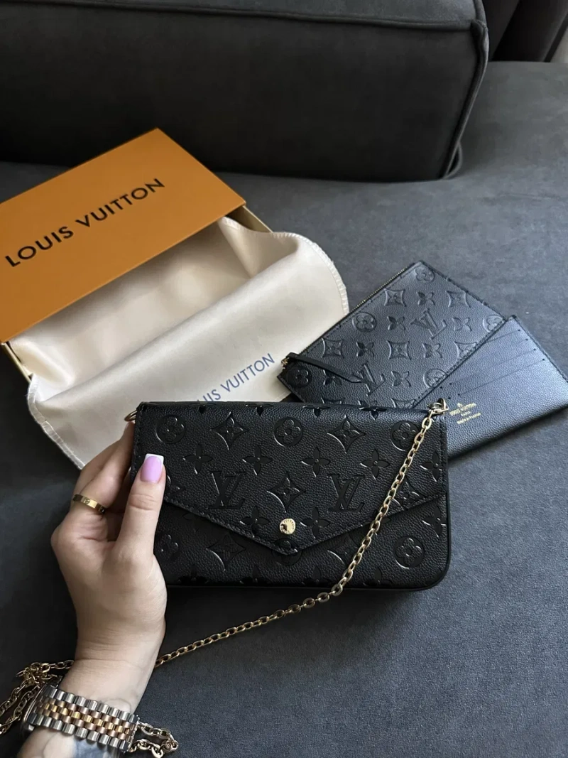 Сумка клатч шкіряна в стилі Louis Vuitton Pochette Felicie, луі вітон — фото 6