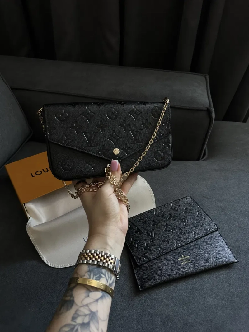Сумка клатч шкіряна в стилі Louis Vuitton Pochette Felicie, луі вітон — фото 7