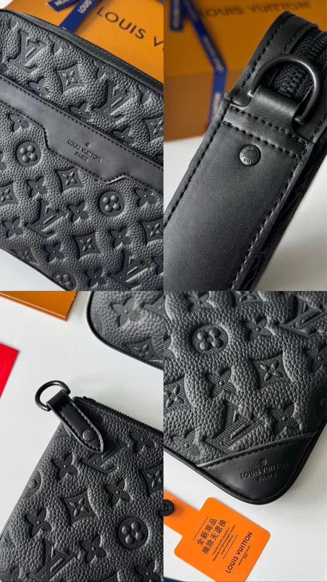 Сумка Louis Vuitton Trio Messenger Bag, чоловіча чорна шкіряна сумка 3в1, месендер через плече 3в1 — фото 5