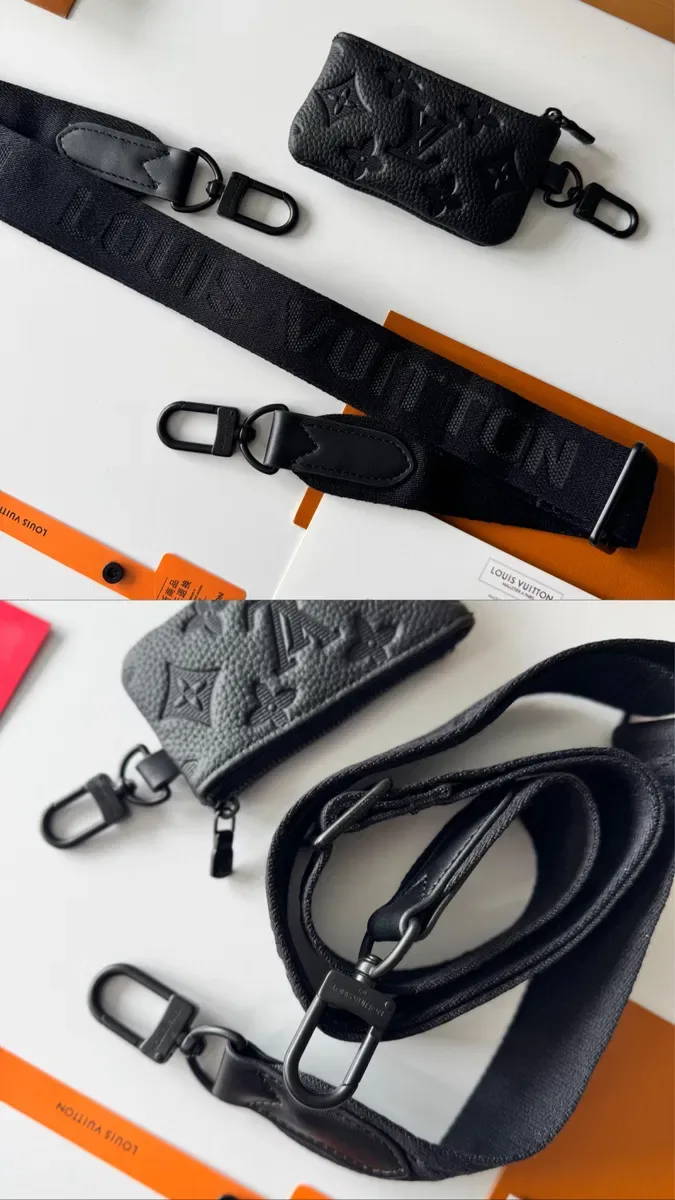 Сумка Louis Vuitton Trio Messenger Bag, чоловіча чорна шкіряна сумка 3в1, месендер через плече 3в1 — фото 6