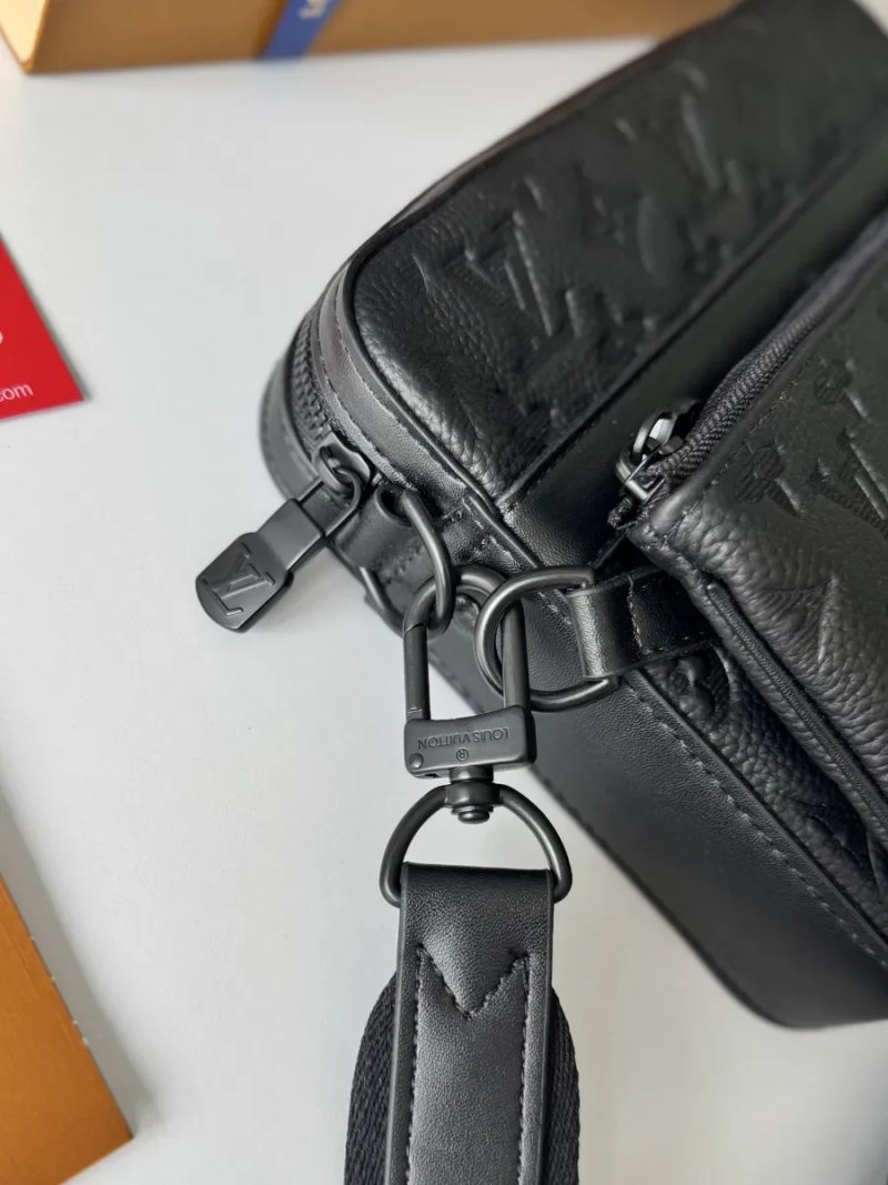 Сумка Louis Vuitton Trio Messenger Bag, чоловіча чорна шкіряна сумка 3в1, месендер через плече 3в1 — фото 7