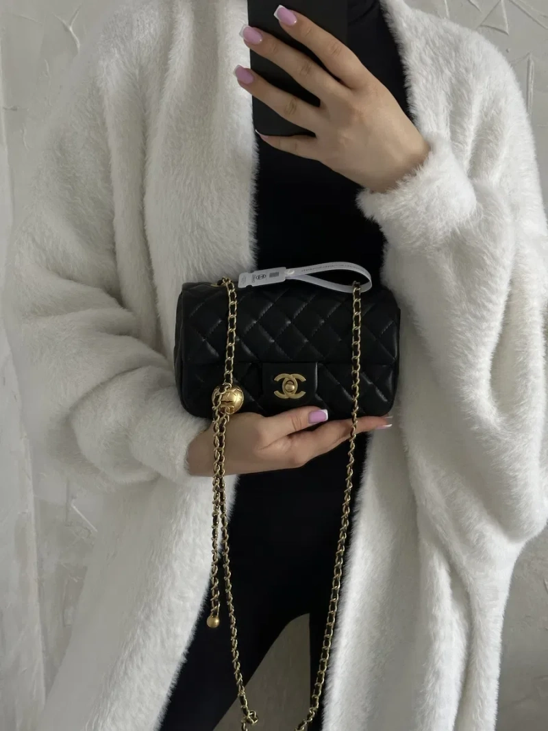 Сумка шкіряна chanel, шанель біла та чорна — фото 2