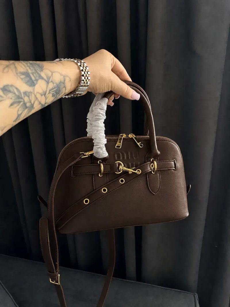 Сумка шкіряна miu miu, міу міу , coach, chanel , шоколад , чорний — фото 2