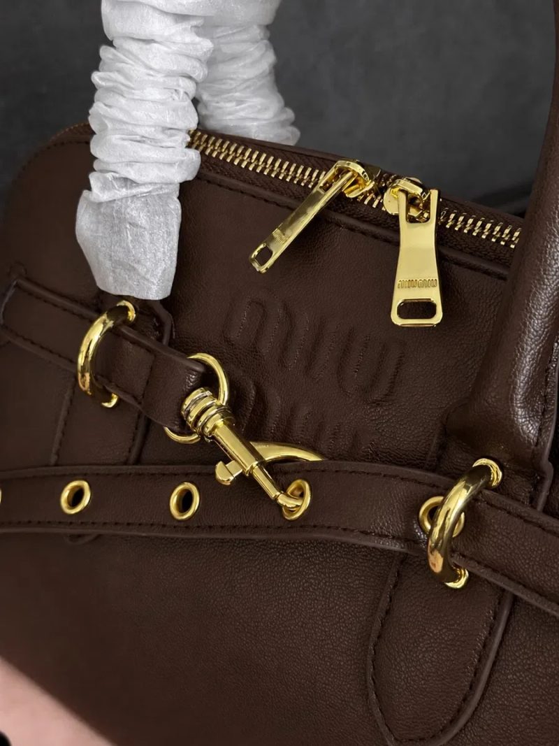 Сумка шкіряна miu miu, міу міу , coach, chanel , шоколад , чорний — фото 4