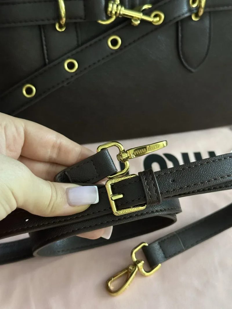 Сумка шкіряна miu miu, міу міу , coach, chanel , шоколад , чорний — фото 5