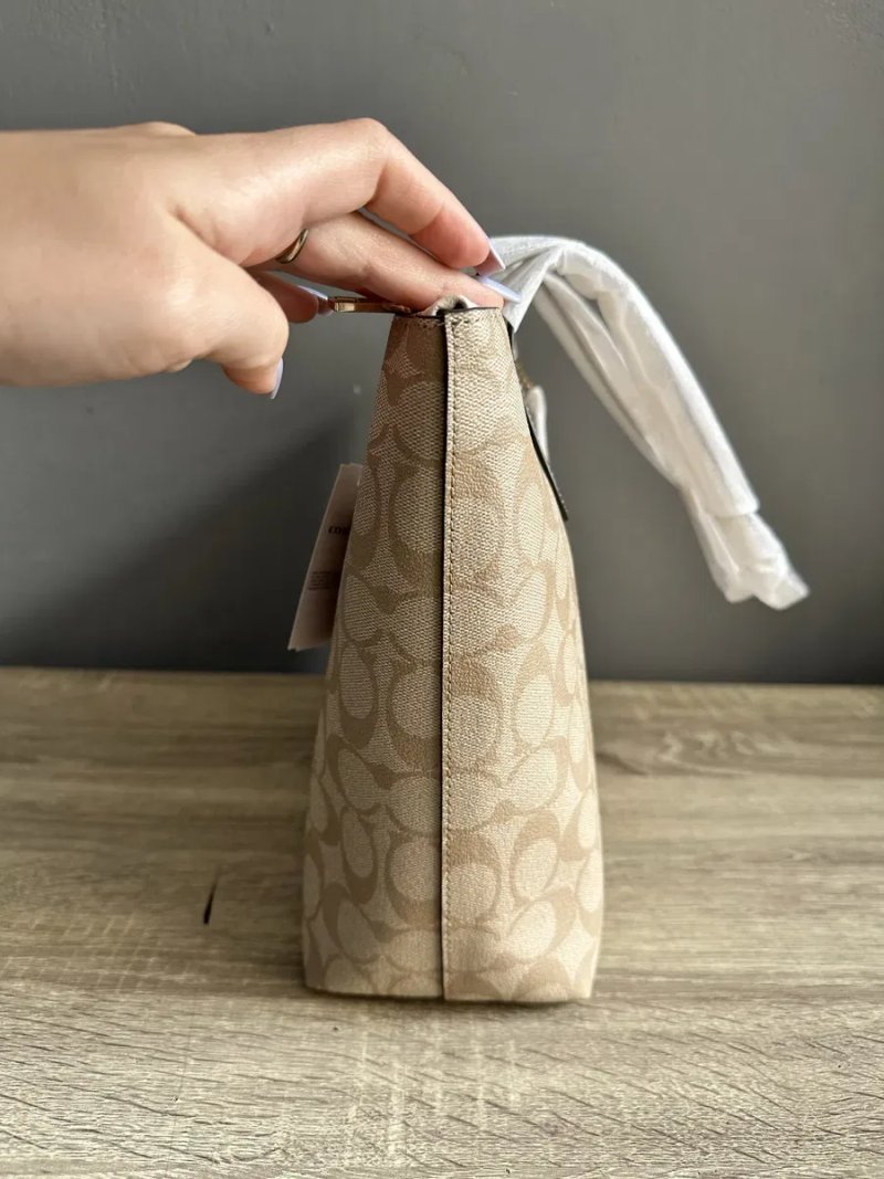 Сумка шопер Coach Zip Tote коричнева/бежева — фото 6