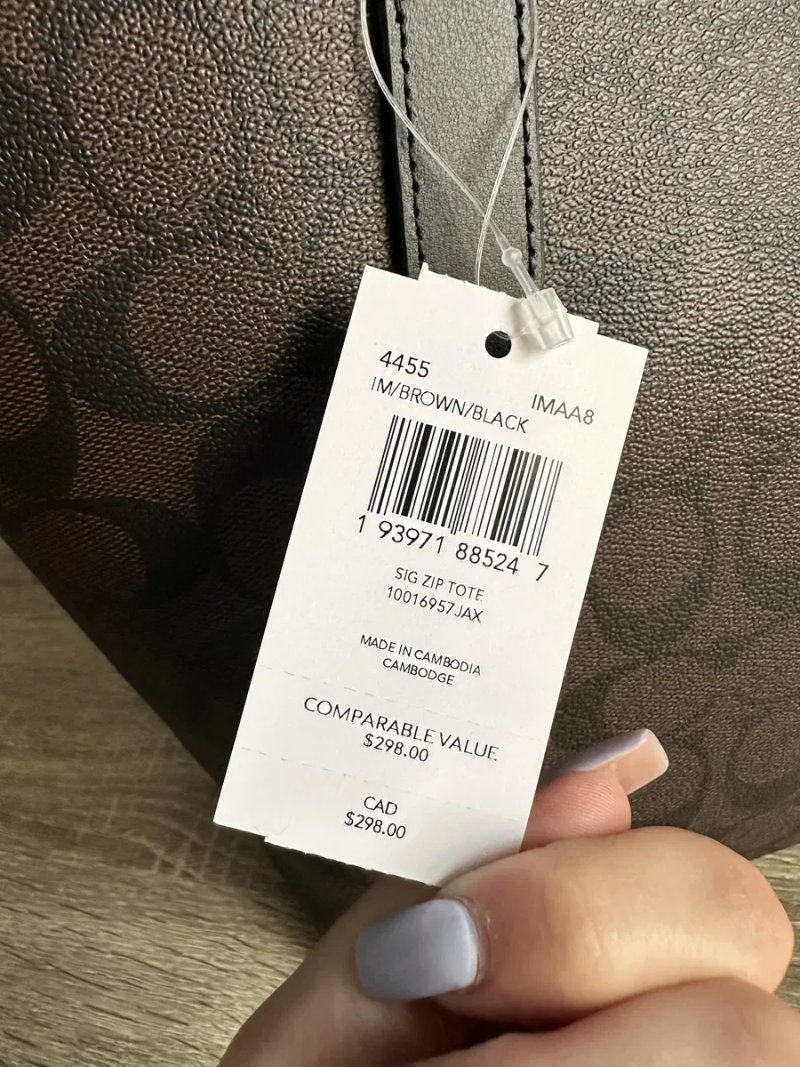 Сумка шопер Coach Zip Tote коричнева/бежева — фото 8