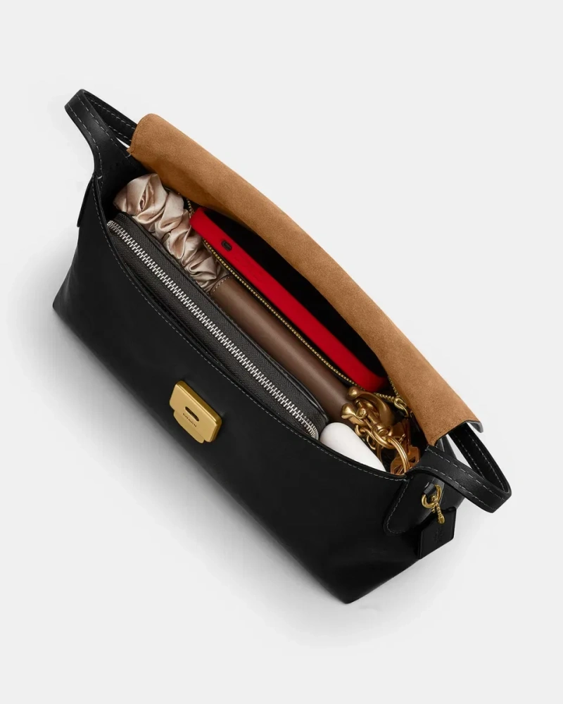 Сумка жіноча Coach Chelsea чорна/коричнева — фото 4