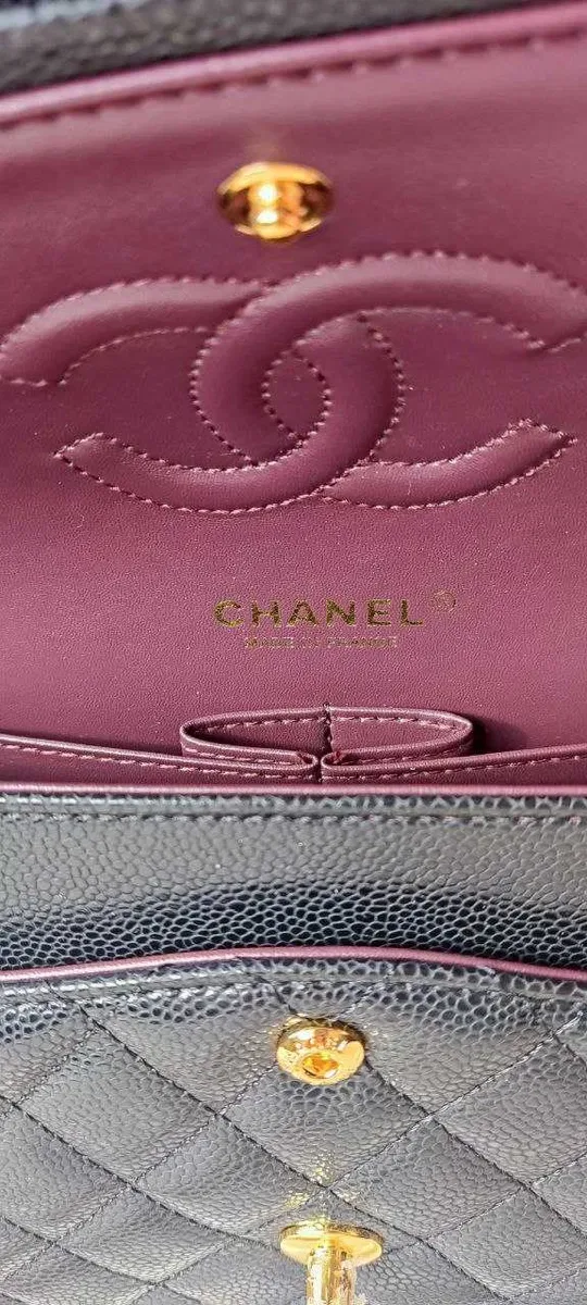 Сумка жіноча класична в стилі сhanel шкіра натуральна  женская чорна через плече — фото 3