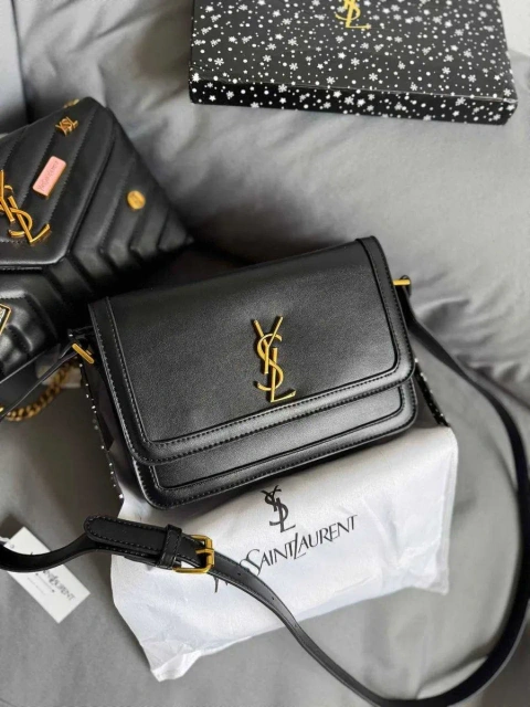 Сумка жіноча Yves Saint Laurent чорна маленька сумка Брендові сумки Сумка з натуральної шкіри Женские сумки