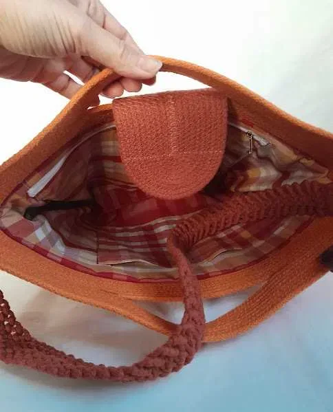 Сумка зручна на плече з ручками на кожен день. Теракотова. Handmade — фото 3