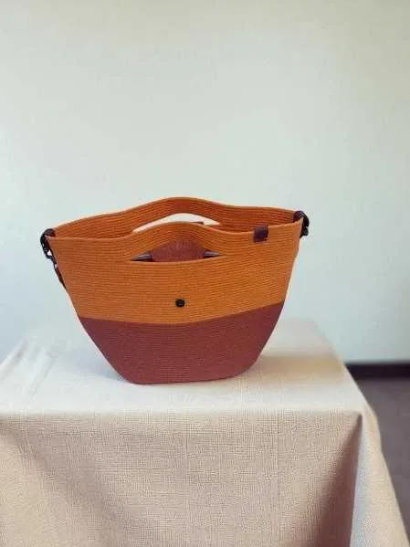 Сумка зручна на плече з ручками на кожен день. Теракотова. Handmade — фото 5