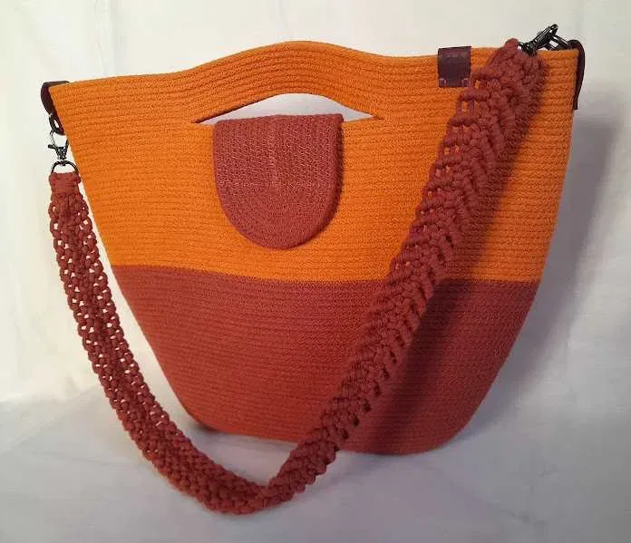 Сумка зручна на плече з ручками на кожен день. Теракотова. Handmade — фото 6