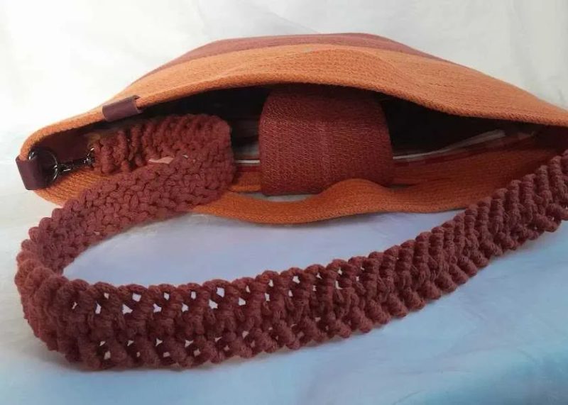 Сумка зручна на плече з ручками на кожен день. Теракотова. Handmade — фото 7