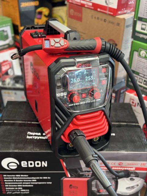 Сварочный полуавтомат Edon pro mig 318 LCD pulse синергия