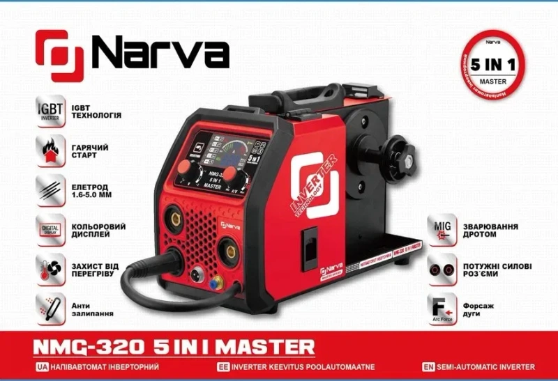 Сварочный полуавтомат NARVA NMG-320 MASTER Mig с газом и без бесплатная доставка — фото 2