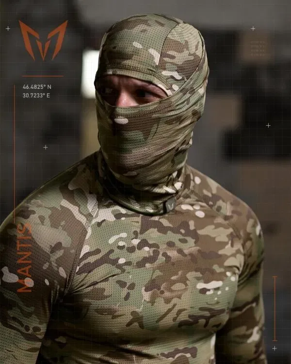 Тактичний лонгслів з балаклавою MANTIS Phantom LS Combat Shirt - Multicam для військовослужбовців під бронижеоет — фото 2