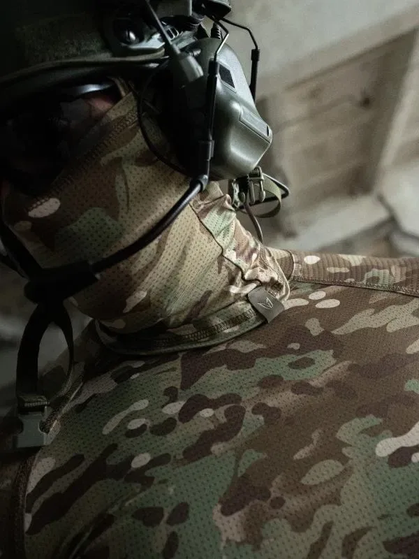 Тактичний лонгслів з балаклавою MANTIS Phantom LS Combat Shirt - Multicam для військовослужбовців під бронижеоет — фото 4