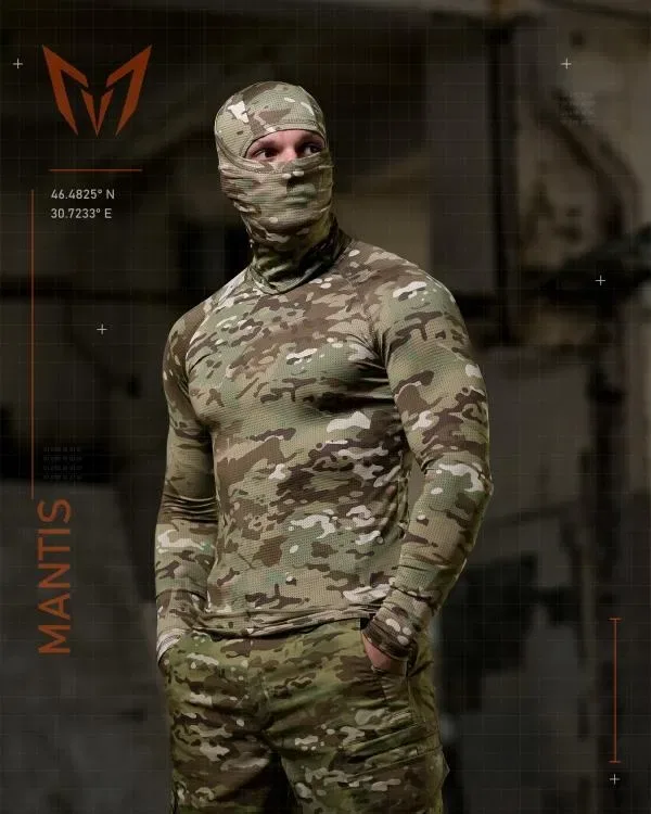 Тактичний лонгслів з балаклавою MANTIS Phantom LS Combat Shirt - Multicam для військовослужбовців під бронижеоет — фото 6