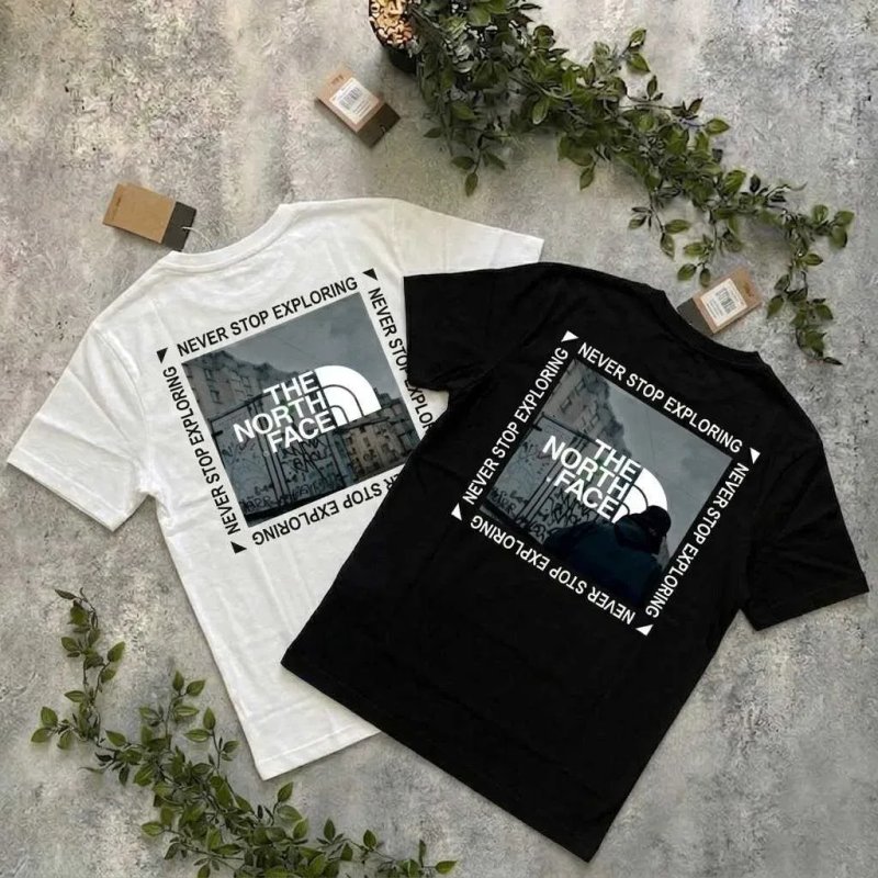 TNF // Футболка THE NORTH FACE PinkBox // Большой Принт Розовый Квадрат ТНФ — фото 3