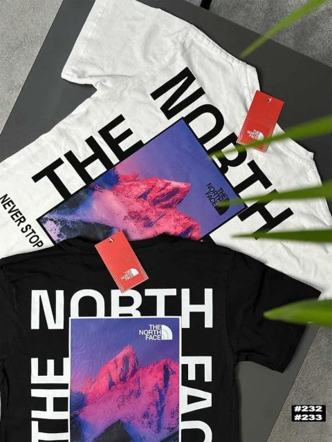 TNF // Футболка THE NORTH FACE Purple Mountains // Большой Принт Фиолетовые Горы ТНФ
