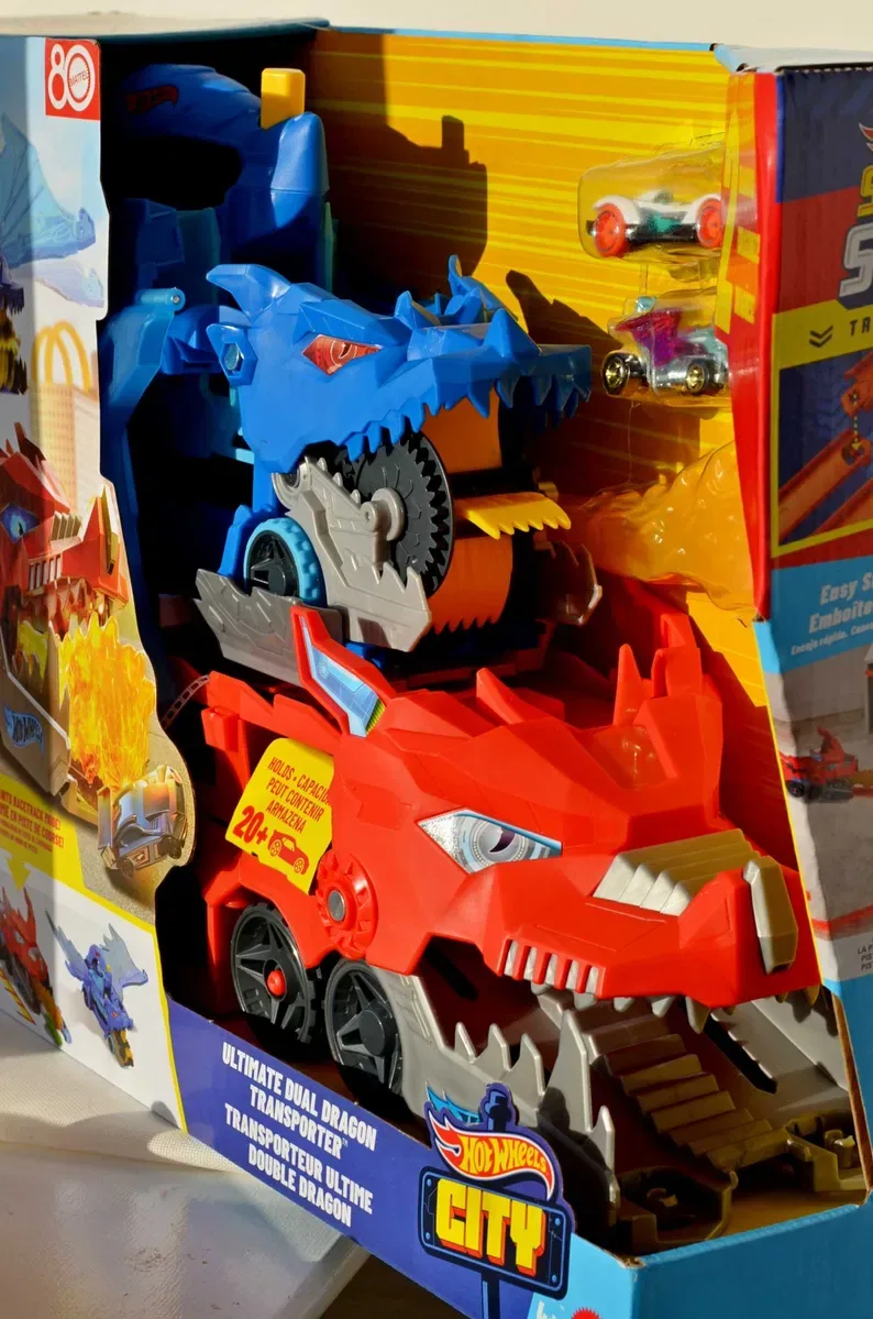 Транспортер Hot Wheels Два дракони ‼️ Автовоз ultimate dual dragon city dragons JBM72 Дракон Атака дракона трек Хот вілс трансформер два дракона — фото 3