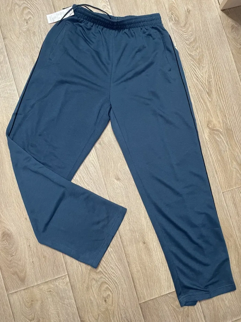 Трикотажні спортивні штани M L XL 2XL 3XL  4XL чоловічі брюки з полосочкою весна літо — фото 4